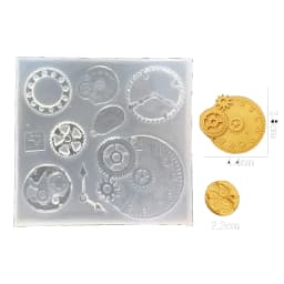 Steampunk Gear Silicone Molds Clockwork Cog Mold Gearwheel Mold Flexible UV Epoxy Resin Mould Pendants Jewelry Making Supplies