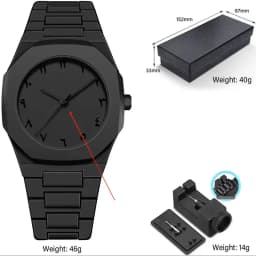 Classic Middle Eastern Arabic Numeral Dial Blue Gold Quartz Watch for Men's Casual TPU Plastic Waterproof Watch Can Customize