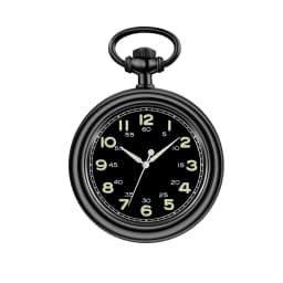 Noctilucent Fluorescent Open Face Arabic Numerals Mechanical Pocket Watch Chain Luminous Pendant Jewelry Clock Gifts Men Women