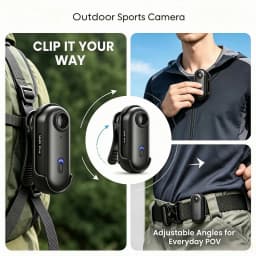 4K HD Mini Vlog Camera with WiFi Wireless Portable Action Body Cam for Sports Travel Photography Pocket Sized Video Recorder