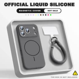 Magnetic Wrist Strap Liquid Silicone Phone Case For iPhone 11 12 13 16 17 Pro Max Air 15 14 16 Plus 16E Magsafe Lanyard Cover