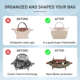 Organizer Insert For Longchamp Large Small Mini Size Totes Bag Felt Storage Bag Purse Insert Handbag Liner Bags Accessories
