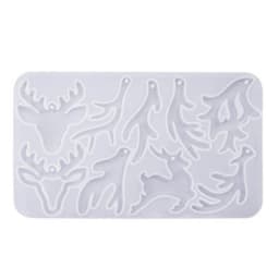 Christmas Elk Shaped Silicone Mold DIY Epoxy Resin Mold Deer Elk Mold Christmas Tree Pendant Decoration Snowflake Elk Mould