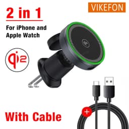 Qi2 2 in 1 Magnetic Wireless Charger Car Air Outlet Phone Mount for iPhone 16 15 14 13 Pro Max Apple Watch Fast Charging Station