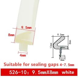 PU Foam Sound Proof Weather Draught Excluder Seal Door Window Gap Insulation V Type Strips for 8 Sizes to Choose