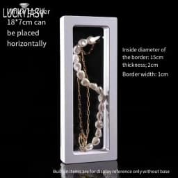 PE Film Black Jewelry Storage Box 3D Packaging Case Gemstone Free Stand Floating Frame Membrane Ring Earrings Necklace Display