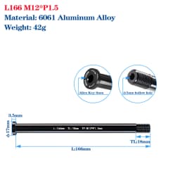 Thru Axle Skewers For MTB Road Bike Frame Fork High Strength M12/M15 Shaft Skewers For 100/110/142/148 Frame Fork Thru Axle Hub