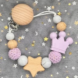 Custom Personalized Name Baby Pacifier Clip Bear Pacifier Chain Holder for Baby Teething Soother Chew Toy Food Grade Dummy Clips