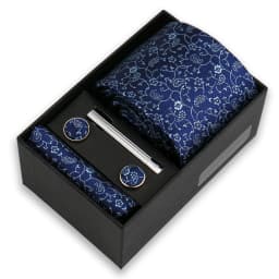 Luxury Tie Set For Men Business Gift Box Wedding Party Fashion Men Tie Set Paisley Handchief Cufflink Tie-Clip Suit Gift For Man