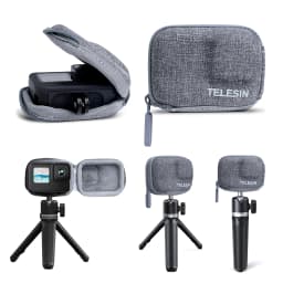 TELESIN Mini Storage Protection Bag Brushed Half Open Quick Release Carrying Case for GoPro 12 Hero 11 for GoPro Hero 10 9 Black