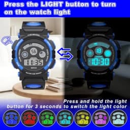 Socico Children LED Electronics Digital Watch Chronograph Clock Sport Watches 5Bar Waterproof Kids Wristwatches For Boys Girls