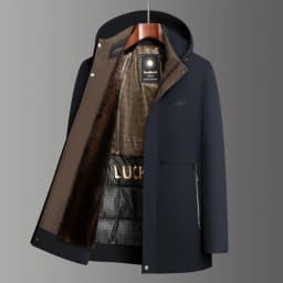 Winter Men's Hooded Casual Padding Thick Warm Jacket Men Business Casual Puffer Jackets Cold Coats Parkas Streetwear