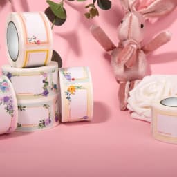 Flowers Plants Rectangular Name Sticker Gift Packaging Handwritten Message Self-adhesive Label sealing Decorative Sticker