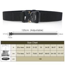 VATLTY New Casual Elastic Belt for Male Quick Release Alloy Buckle Tactical Outdoor Belt Men's Blue Stretch Belt