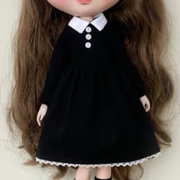 Arrival Handmade Blythe Clothes Round Neck Long Sleeve Black Dress for Barbie Blyth OB24 Azone OB22 Doll YMY 22 23 Doll