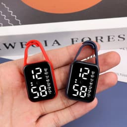 LED Digital Electronic Watch Keychain Luminous Function Children Gifts Multifunctional Hanging Watch Pocket Watches