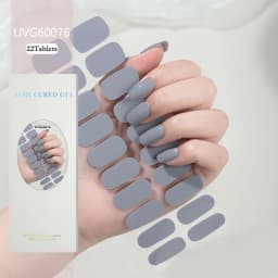 16/20/22Tips Semi-Cured Gel Nail Patch Adhesive Sliders Long Lasting Full Gel Nail Stickers DIY Manicure Harden In UV Lamp Need