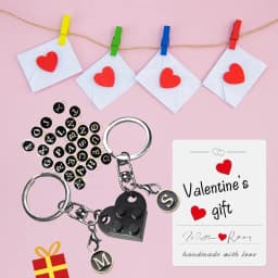 Personalized Brick Matching Heart Keychain for Couple Boyfriend Girlfriend Valentines Day Gifts Sweet Couple Keyring