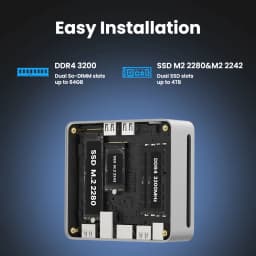 Mini PC 6C/12T Genmachine AMD Ryzen 4800U 5300U 5600H 5600U 45W TDP 4K@60Hz WiFi6, Ultra-Slim Diy Gaming Computer