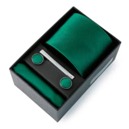 Top Quality Classic Business Ties Hanky Cufflink Clips Set Solid Color Necktie For Men Slim Gravatas Wedding Party In Gift Box