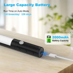 Upgraded Motion Sensor Light 3 Color Adjustable Rechargeable Night Lamp Under Cabinet Light Bar with Digital Screen Easy Install