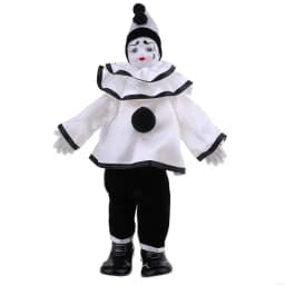 Porcelain Circus Clown Figurine Hand Painted Model Figure Aesthetic Decorative Doll for Home Office Tabletop Display