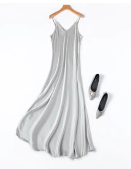 TAJIYANE 100% Mulberry Silk 21 Mommes Long Dresses Woman Summer 2025 New Satin Slip Dress Many Colors Ladies Clothes платье