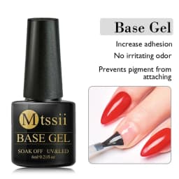 Mtssii 7ml Glitter Rubber Base Gel Polish Gold Sequins Pink White Base Gel Top Coat Soak Off UV LED Nail Art Varnish Manicure