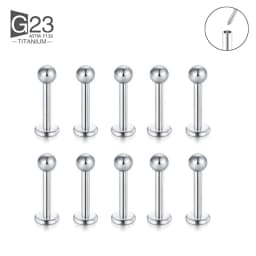 10pcs G23 Titanium Labret Piercing 16G Lip Ring Crystal Lip Piercing Tragus Earring Cartilage Stud Body Pircing Jewelry