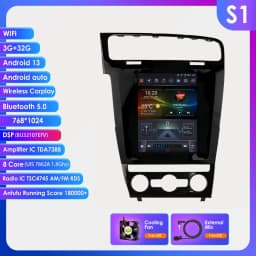 Hizpo Android 13 Wireless Carplay Auto Car Multimedia Player for VW Volkswagen Golf 7 2014-2018 for Tesla Style Screen 9.7" Wifi