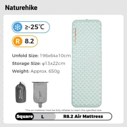 Naturehike Camping Mat 3.5/4.6/5.8/8.8 High R Value Ultralight Warm Inflatable Mattress Outdoor Portable Folding Inflatable Mats