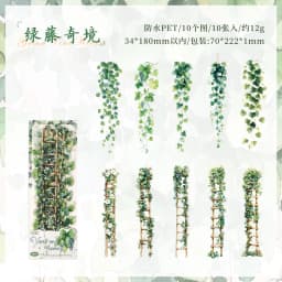 10 Pcs Vintage Rose Plant PET Sticker Pack for Junk Journal Scrapbooking Aesthetic Diary Deco School Account Stationery Stickers