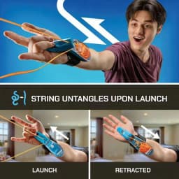 Night Glow Rope Launcher Wristband Automatic Recoil Flying String Shooter Interactive Entertainment For Kids And Pets Ideal