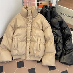 Men's Winter Thickened PU Leather Cotton Jacket Loose Fit Stand Collar Warm Outerwear Cleanfit American Retro Style Coat