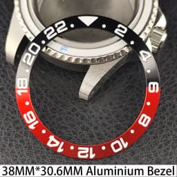 Sloping 38mm * 30.6mm Ceramic/Aluminum Bezel GMT and Diving Watch Insert Fits for 40mm Men's Watch Case Bezel Replacement Insert