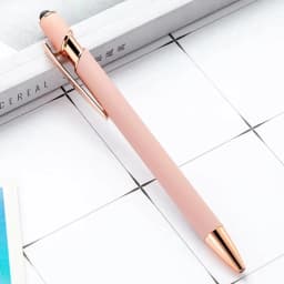 100 Pieces Free LOGO Engraving Ballpoint Pens for Touch Screens Metal Aluminum Handle Push Pen Writing School&Office Supply
