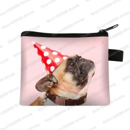 Cute Pug Dog Pattern Coin Purses Women Lovely Pet Animal Mini Wallet Ladies Key Credit Card Bag Small Lipstick Bags Gift