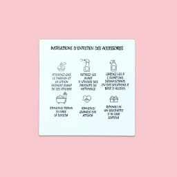50PCS 9 Languages 6.5x6.5cm Square White Brown Care Instructions Custom Insert Card For Jewelry DIY Packaging Supplies Wholesale