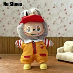 15 17cm For Labubu Doll Workwear Working Cosplay Clothes Fast Food Cola Fries Overalls Outfit Clothing Dollhouse Accessories