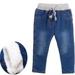 2024 New High Quality Thick Winter Warm Cashmere Kids Baby Pants Boys Girls Children' Cotton Trousers Children Jeans 1-6Y