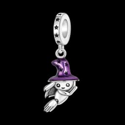 Silver Plated Purple Charms Flower Butterfly Dangle Charm Beads Fit Original Bracelet Diy Pendants