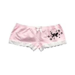 Y2K American Style Pink Cute Cat Paw Print Shorts Hot Pants with Bow and Lace Trim for Dance Summer Gothic Trendy Women Clothing