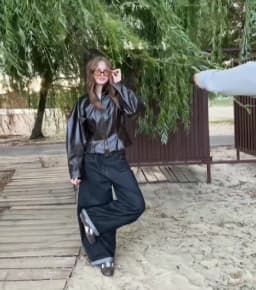 Women Brown Texture Faux Leather Coat Stand Collar Double Head Zipper Slim Fit 2026 New Vintage Casual Lady Moto Biker Jacket