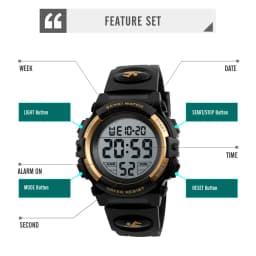 Skmei LED Light Display Digital Children's Watches For Boys Girls Watch Alarm Clock 5Bar Waterproof Kids Wristwatches 1266