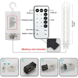 Christmas Garland LED Fairy String Lights Remote 8 Modes Hanging Exploding Star Firework Lights for Garden Party Wedding Decor