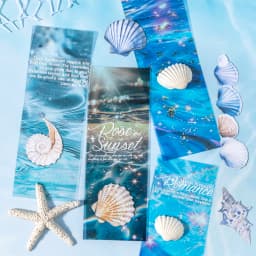 25 Sheets Blue Ocean Theme Dual Texture Sticker Pack for Scrapbook DIY Photo Frame Collage Journal Decoration