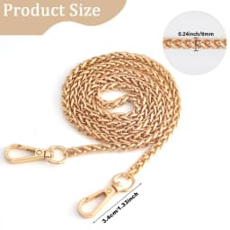 Purse Chain Strap, Replacement Bag Strap, Metal Chain for DIY Handbag Shoulder Crossbody Bag