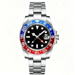Customized LOGO 40mm Quartz GMT Man Watches Sapphire glass 10Bar Waterproof Luminous Diving Mens Wrist Watch Steel Bracelet