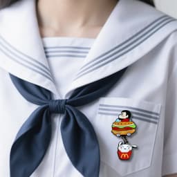 2026 New Crayon Shin-chan Enamel Pin Hamburger Dangle Brooch Anime Metal Lapel Badge Backpack Clothes Decor Jewelry Gift