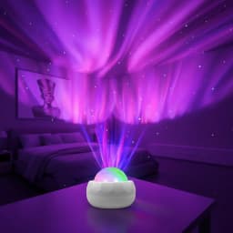 LED Aurora Projector Light Starry Sky Galaxy Night Light RGB 7 Colors Auto Rotate with Remote Control for Home Room Decor Lamp